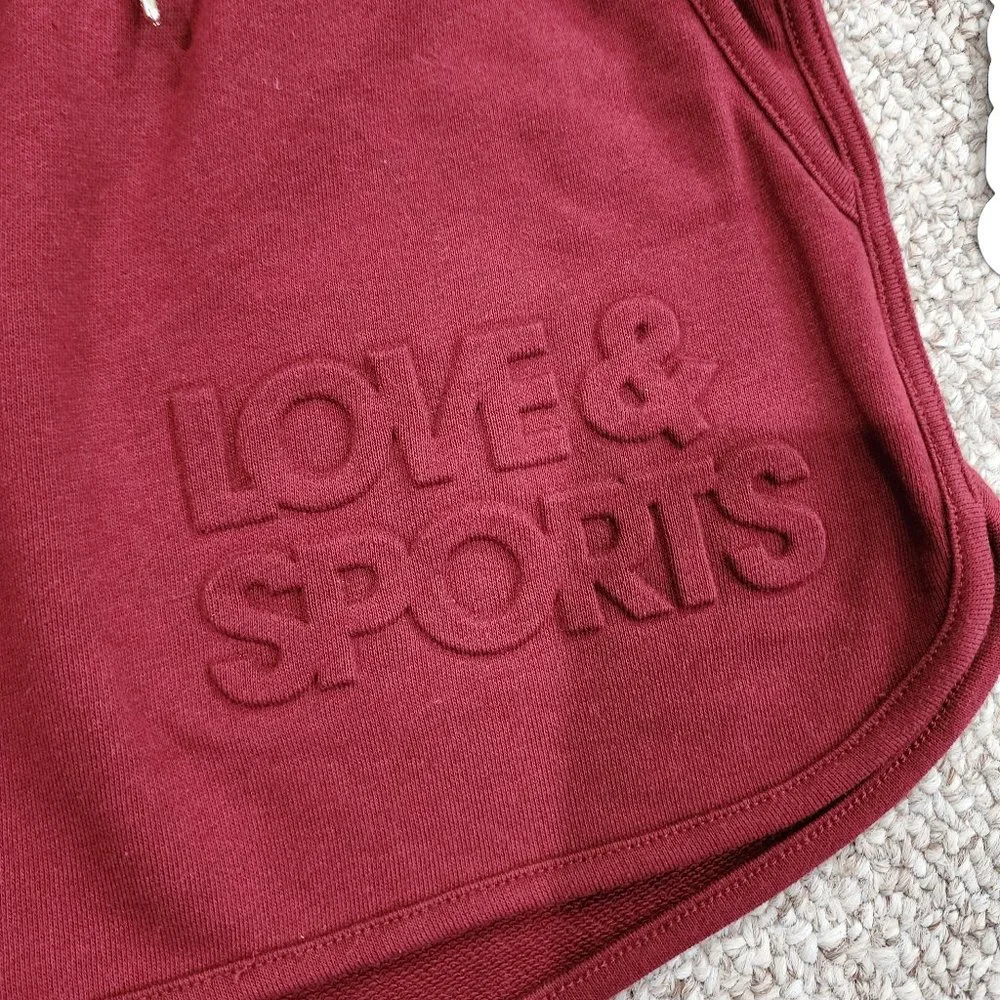 NWT Love & Sports Women's Embossed Logo Lounge Shorts